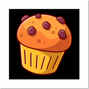 Cup Cake Cartoon Illustration Posters and Art